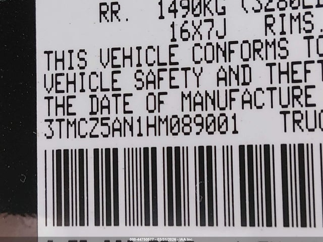 3TMCZ5AN1HM089001 Toyota Tacoma Trd Off Road