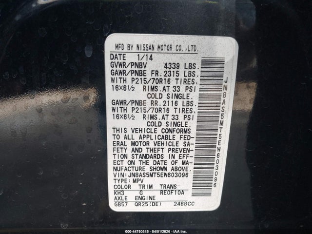 Nissan Rogue Select S 2014 JN8AS5MT5EW603096 Image 9