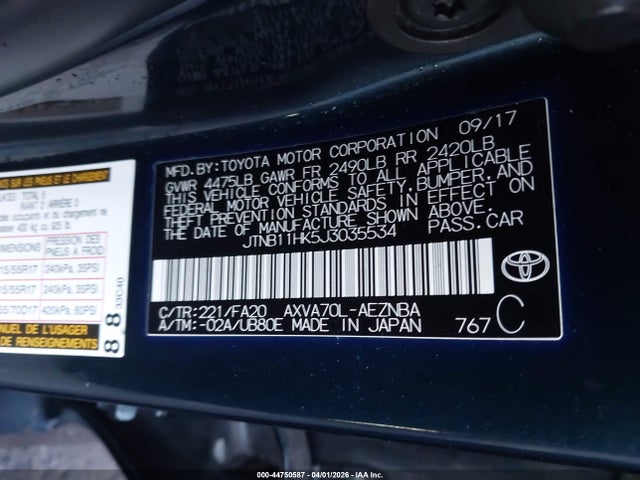 JTNB11HK5J3035534 Toyota CAMRY LE