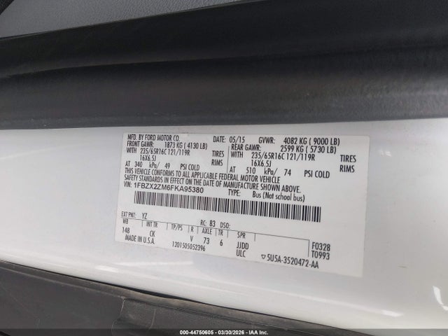 1FBZX2ZM6FKA95380 Ford Transit-350 Xlt