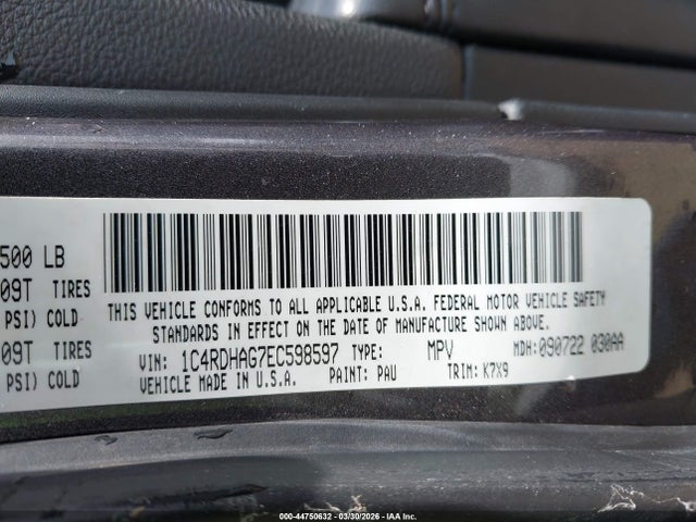 Продажа на аукционе авто 2014 Dodge Durango Sxt, vin: 1C4RDHAG7EC598597, номер лота: 44750632