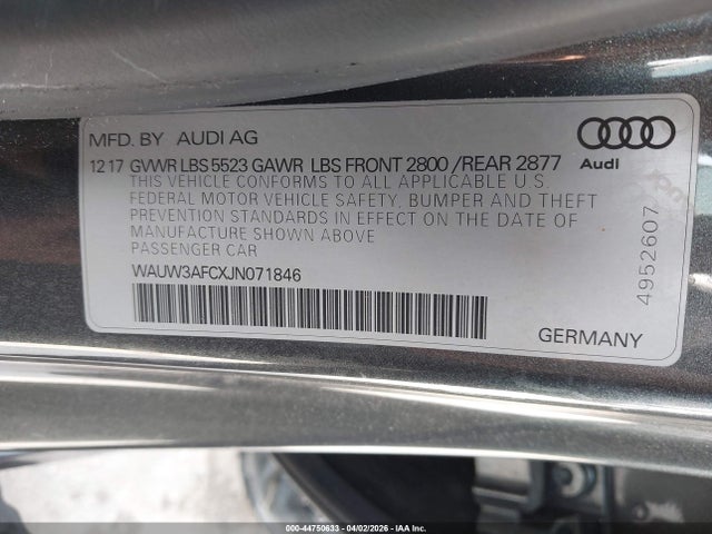 Продаж на аукціоні авто 2018 Audi A7 3.0t Premium Plus, vin: WAUW3AFCXJN071846, номер лоту: 44750633