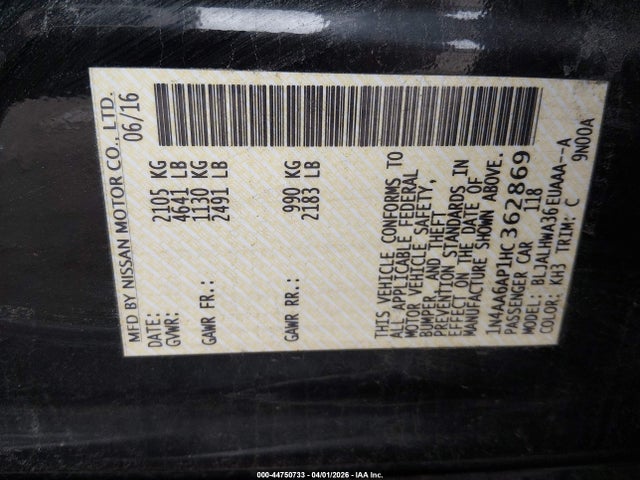 2017 NISSAN MAXIMA 1N4AA6AP1HC362869 Photo 8