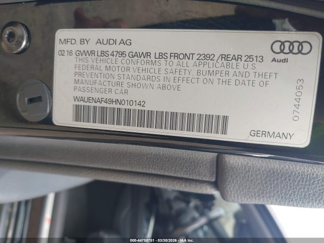 2017 AUDI A4 WAUENAF49HN010142 Photo 8