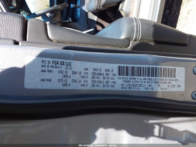 44750757 :رقم المزاد ، 1C4RJFBG2FC225111 vin ، 2015 Jeep Grand Cherokee Limited مزاد بيع