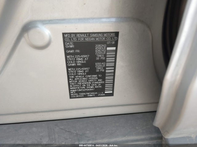 2018 Nissan Rogue S მანქანა იყიდება აუქციონზე, vin: KNMAT2MTXJP610847, აუქციონის ნომერი: 44750814
