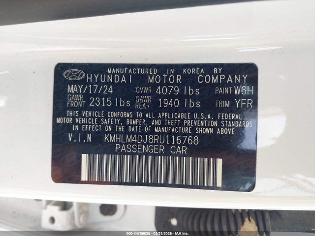 Продаж на аукціоні авто 2024 Hyundai Elantra Hybrid Blue, vin: KMHLM4DJ8RU116768, номер лоту: 44750835