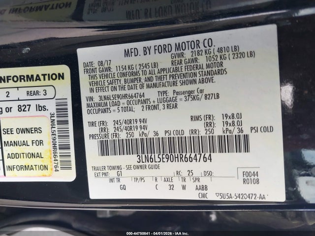 2017 LINCOLN MKZ 3LN6L5E90HR664764 Photo 8