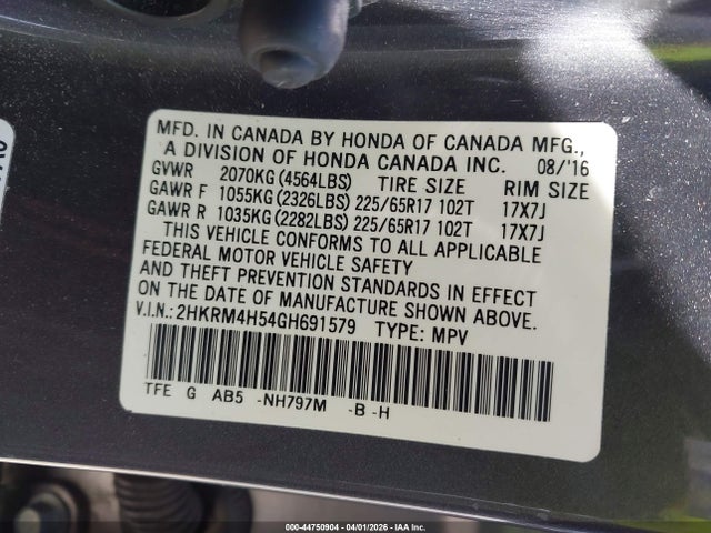 2HKRM4H54GH691579 Honda CR-V EX