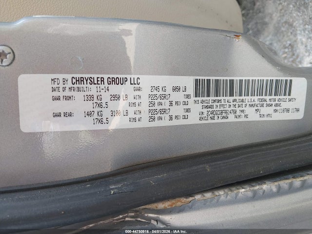 Продажа на аукционе авто 2015 Dodge Grand Caravan Sxt, vin: 2C4RDGCG8FR614760, номер лота: 44750916