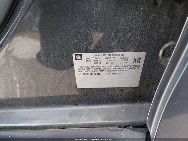 Продаж на аукціоні авто 2014 Chevrolet Malibu 1lz, vin: 1G11H5SL6EF208334, номер лоту: 44750933