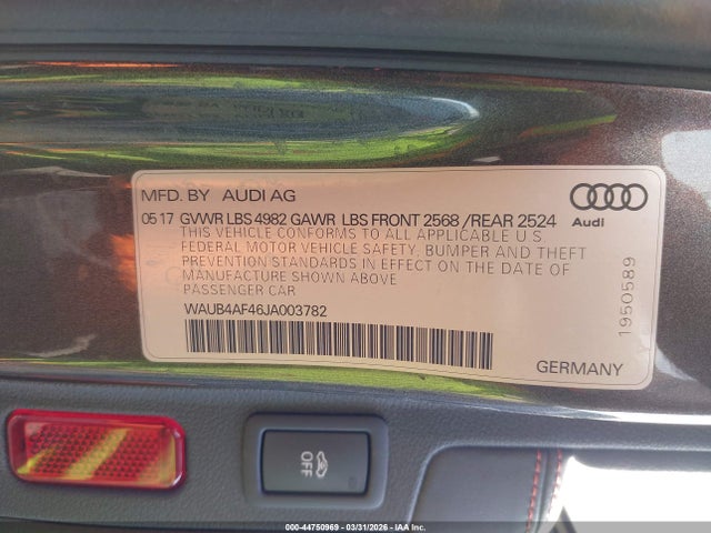 WAUB4AF46JA003782 Audi S4 3.0t Premium Plus