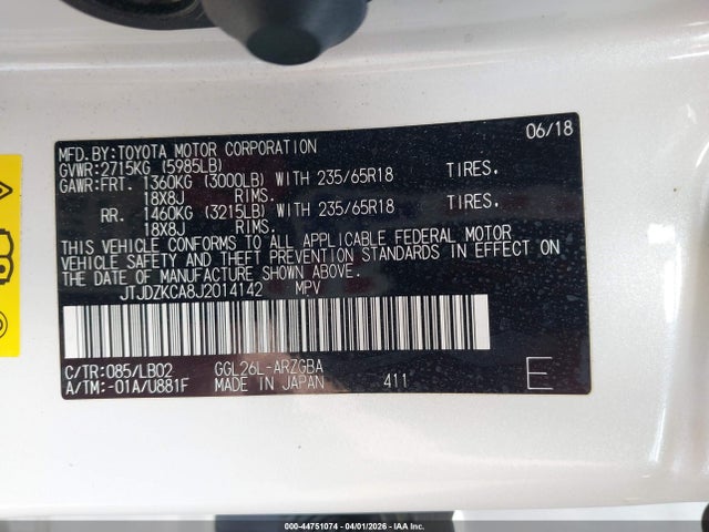 2018 LEXUS RX 350L JTJDZKCA8J2014142 Photo 8