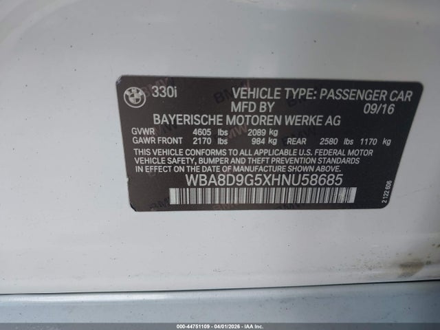 WBA8D9G5XHNU58685 BMW 330i Xdrive