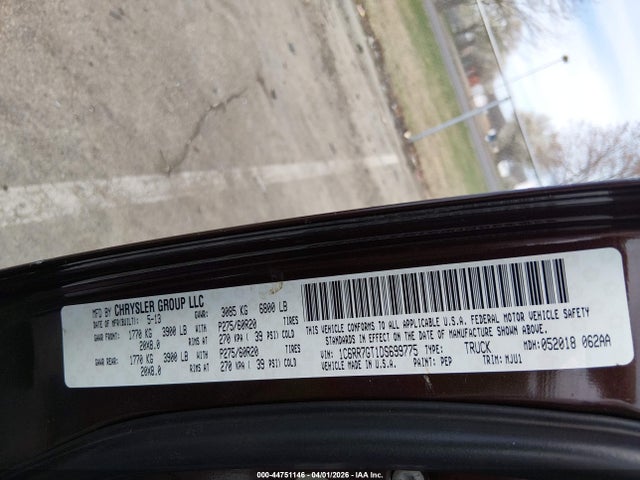 2013 Ram 1500 Big Horn მანქანა იყიდება აუქციონზე, vin: 1C6RR7GT1DS699775, აუქციონის ნომერი: 44751146