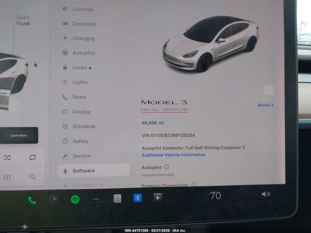 5YJ3E1EC5NF128234 Tesla Model 3 Performance Dual Motor All-wheel Drive