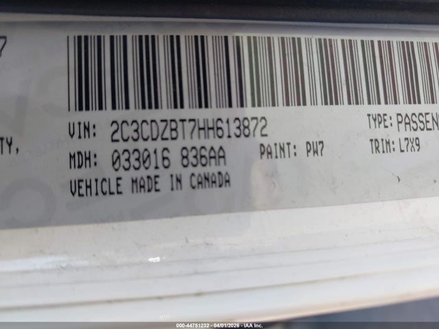 44751232 :رقم المزاد ، 2C3CDZBT7HH613872 vin ، 2017 Dodge Challenger R/t مزاد بيع