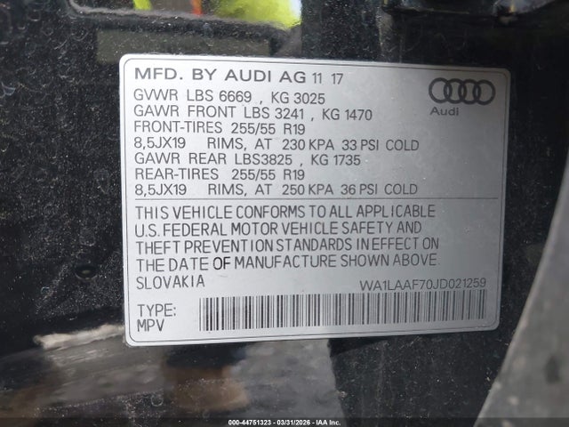 2018 AUDI Q7 WA1LAAF70JD021259 Photo 8