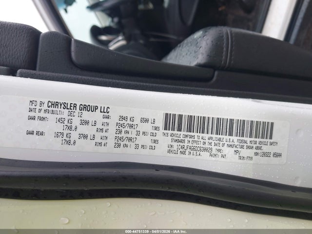 44751339 :رقم المزاد ، 1C4RJFAG6DC630029 vin ، 2013 Jeep Grand Cherokee Laredo مزاد بيع