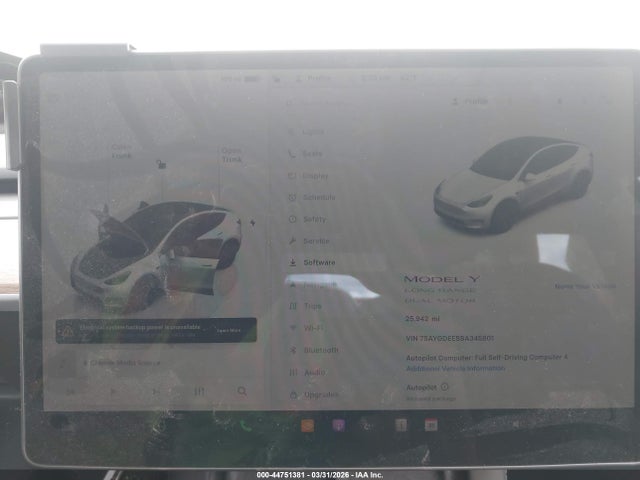 Продаж на аукціоні авто 2025 Tesla Model Y Long Range Dual Motor All-wheel Drive, vin: 7SAYGDEE5SA345801, номер лоту: 44751381