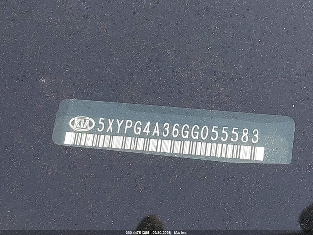 5XYPG4A36GG055583 KIA Sorento 2.4l Lx