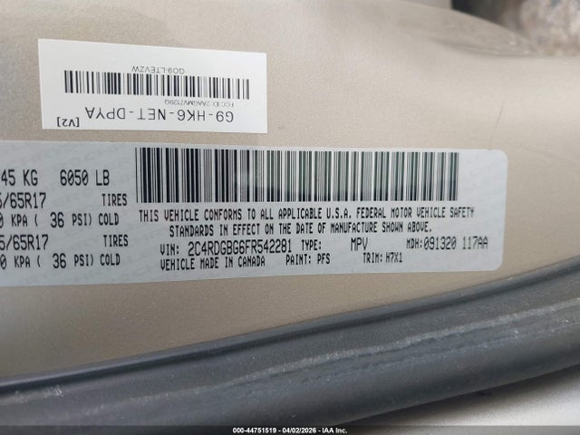 2C4RDGBG6FR542281 Dodge Grand Caravan Se