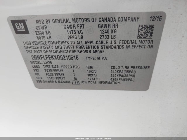 2016 CHEVROLET EQUINOX 2GNFLFEKXG6210516 Photo 8