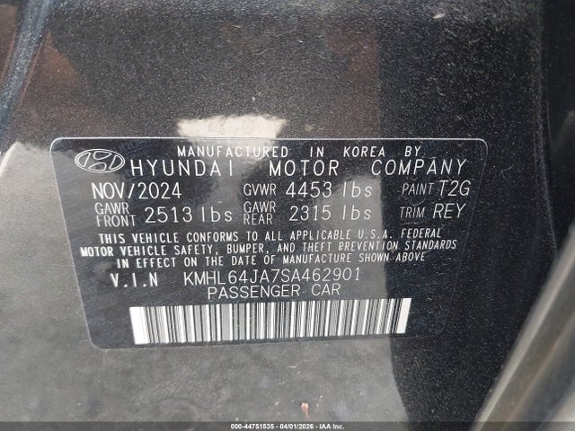 Продаж на аукціоні авто 2025 Hyundai Sonata Sel, vin: KMHL64JA7SA462901, номер лоту: 44751535