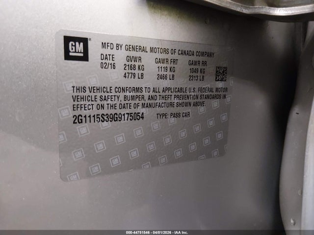 2G1115S39G9175054 Chevrolet Impala 2lt