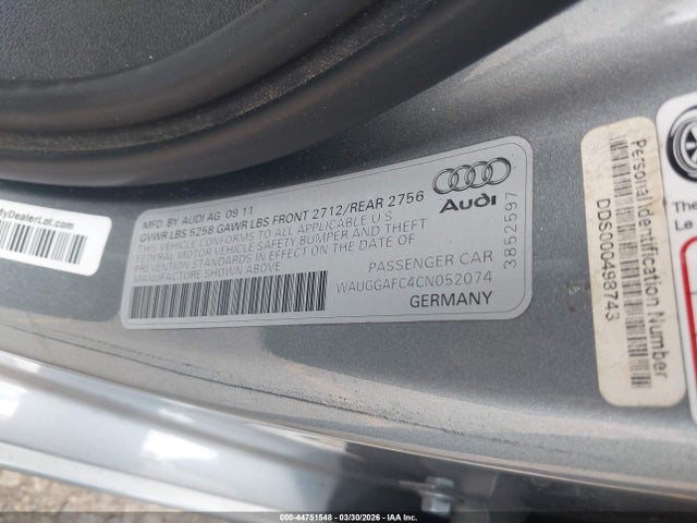 2012 AUDI A6 WAUGGAFC4CN052074 Photo 8