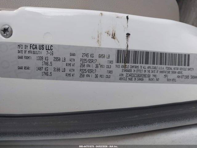 2016 DODGE GRAND CARAVAN 2C4RDGCG8GR396160 Photo 8