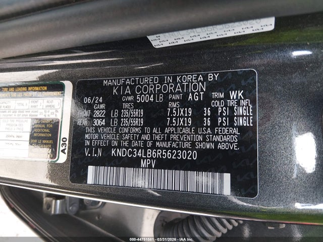 KNDC34LB6R5623020 KIA EV6 LIGHT