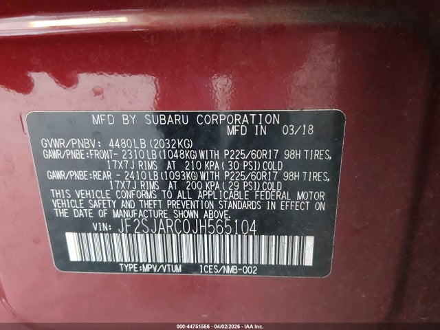 2018 SUBARU FORESTER JF2SJARC0JH565104 Photo 8