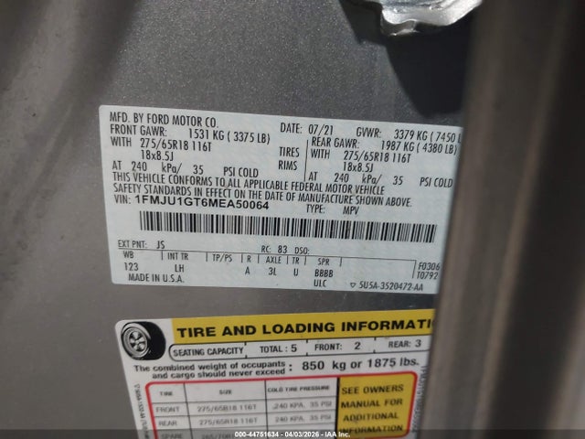 2021 FORD EXPEDITION 1FMJU1GT6MEA50064 Photo 8