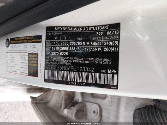 Aukcja sprzedaży 2014 Mercedes-benz Glk 350, vin: WDCGG5HB6EG193342, numer aukcji: 44751682