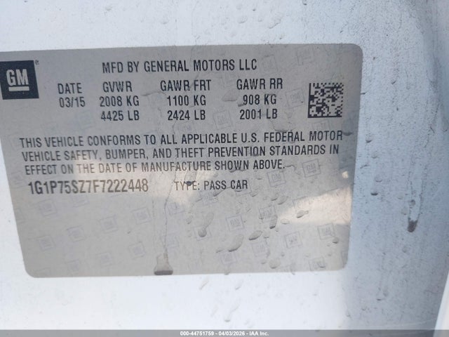 1G1P75SZ7F7222448 Chevrolet Cruze Diesel