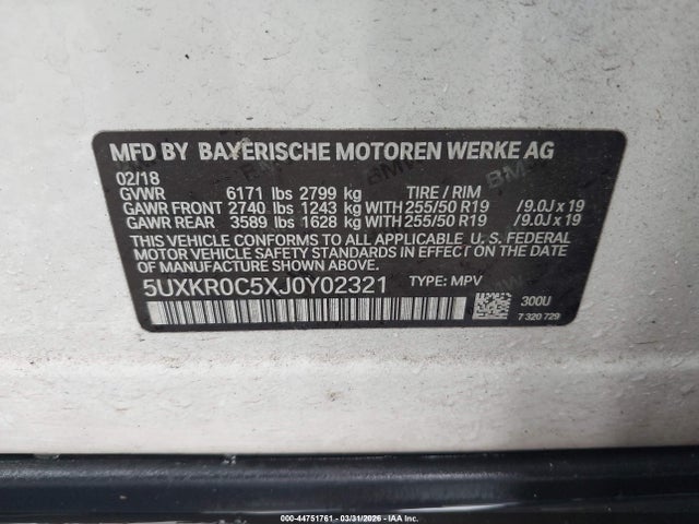 5UXKR0C5XJ0Y02321 BMW X5 Xdrive35i