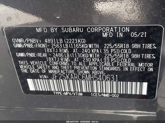 Subaru Forester Sport 2021 JF2SKARC6MH540631 Image 9