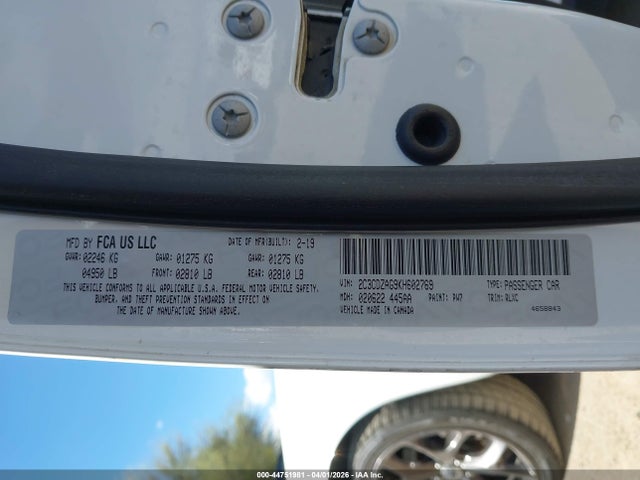 44751981 :رقم المزاد ، 2C3CDZAG9KH602769 vin ، 2019 Dodge Challenger Sxt مزاد بيع
