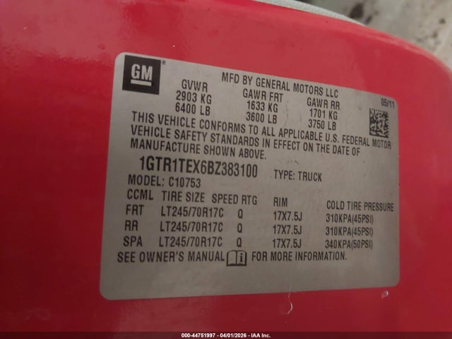 2011 GMC SIERRA 1500 1GTR1TEX6BZ383100 Photo 8
