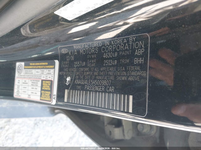 KNAGU4LE5H5009807 KIA Optima Hybrid Ex