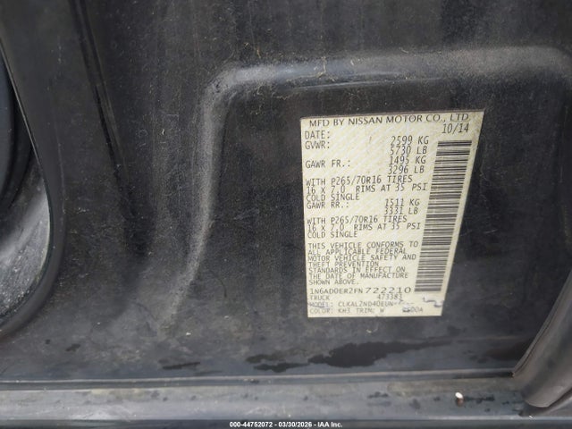 Nissan Frontier Sv 2015 1N6AD0ER2FN722210 Image 9