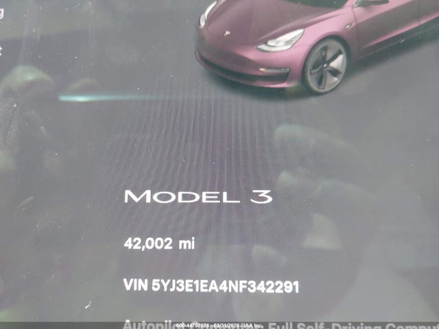 Aukcja sprzedaży 2022 Tesla Model 3 Rear-wheel Drive, vin: 5YJ3E1EA4NF342291, numer aukcji: 44752076