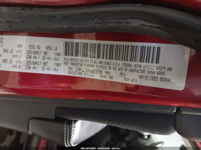 2017 Jeep Cherokee Latitude Fwd მანქანა იყიდება აუქციონზე, vin: 1C4PJLCB0HW616798, აუქციონის ნომერი: 44752093