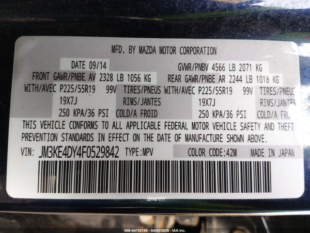 Aukcja sprzedaży 2015 Mazda Cx-5 Grand Touring, vin: JM3KE4DY4F0529842, numer aukcji: 44752165