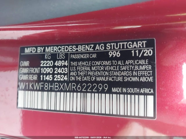 2021 MERCEDES-BENZ AMG C 63 W1KWF8HBXMR622299 Photo 8