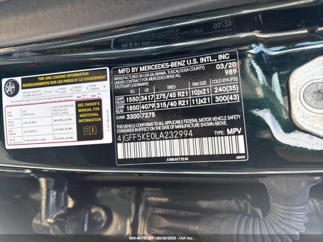 2020 MERCEDES-BENZ GLS 450 4JGFF5KE0LA232994 Photo 8