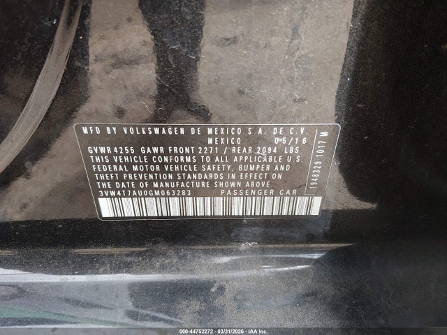 Продажа на аукционе авто 2016 Volkswagen Golf Gti S 4-door, vin: 3VW4T7AU0GM063283, номер лота: 44752272