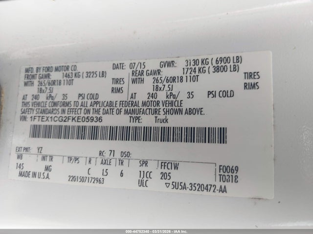 Ford F-150 Xlt 2015 1FTEX1CG2FKE05936 Image 9