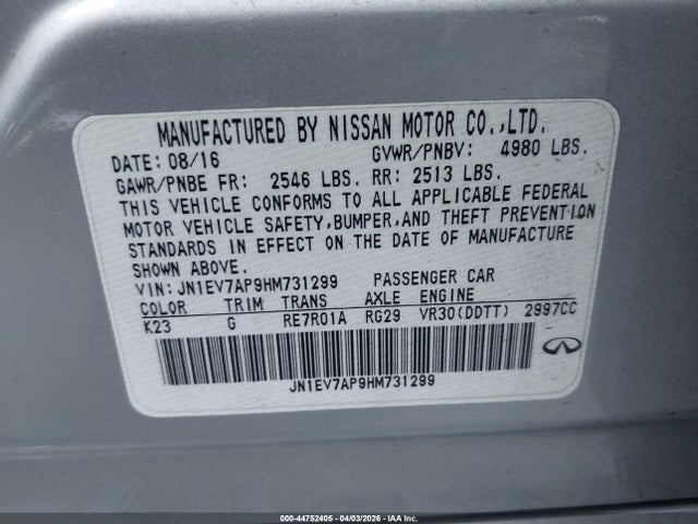 2017 INFINITI Q50 JN1EV7AP9HM731299 Photo 8